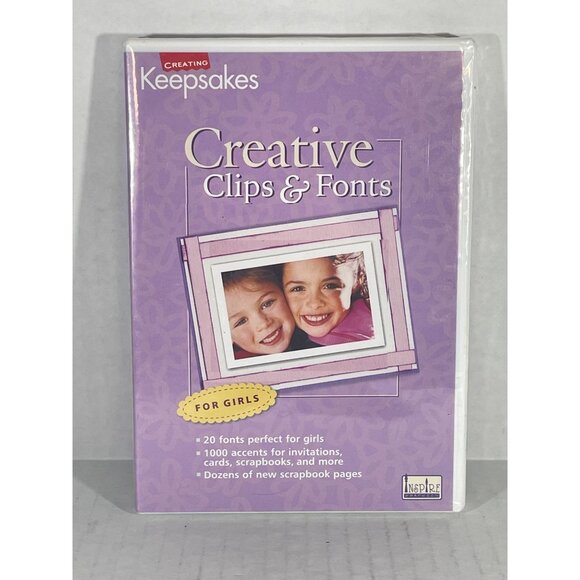 NEW Creating Keepsakes Creative Clips Fonts CD Windows Mac Scrapbooking - Picture 1 of 2